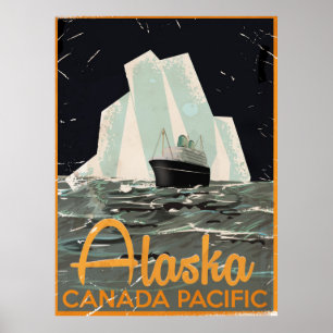 Affiche Vintage voyage de l'Alaska