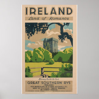 Affiche Vintage voyage d'Irlande