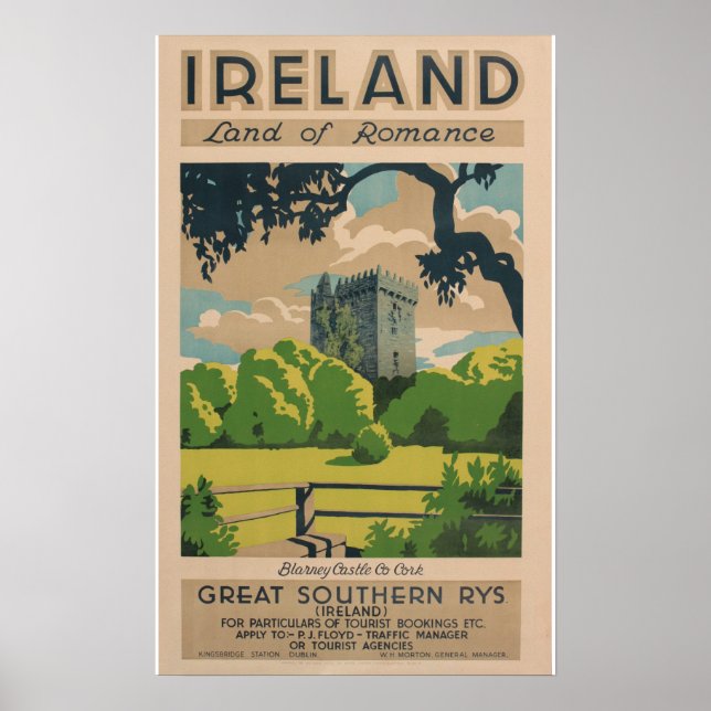 Affiche Vintage voyage d'Irlande (Devant)