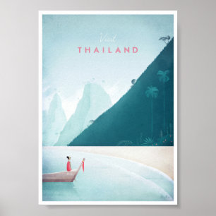 Affiche Vintage voyage en Thaïlande