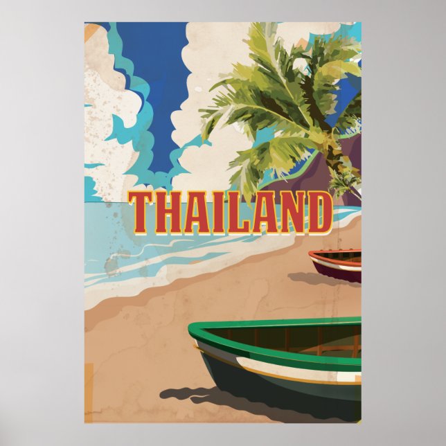 Affiche Vintage voyage en Thaïlande (Devant)