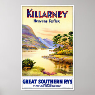 Affiche Vintage voyage irlandaise restaurée
