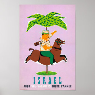 Affiche Vintage voyage Israël restaurée