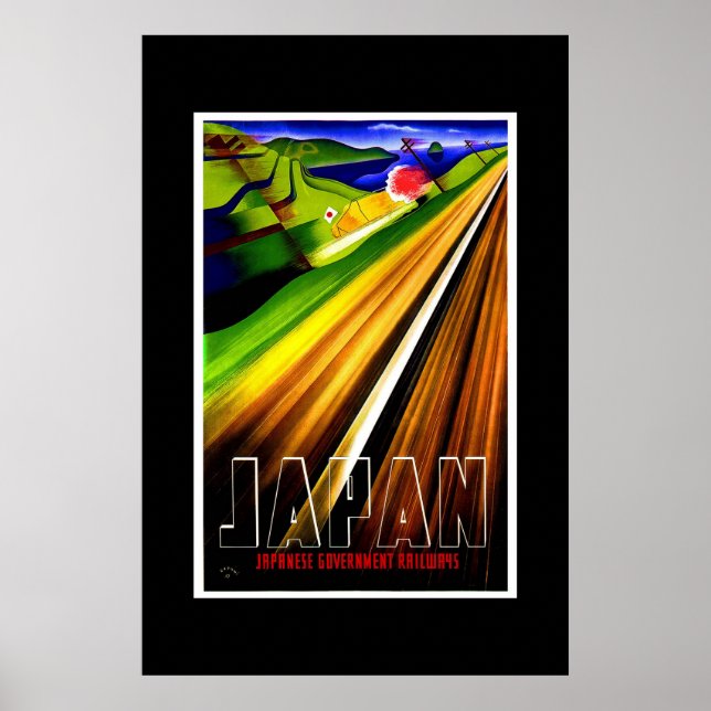 Affiche Vintage voyage Japan Railways (Devant)