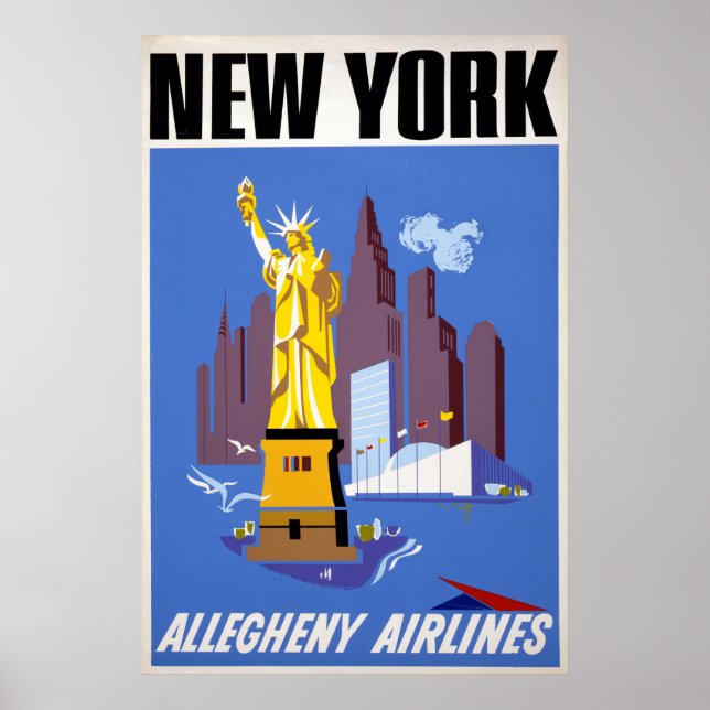 Affiche Vintage voyage pour Allegheny Airlines (Devant)