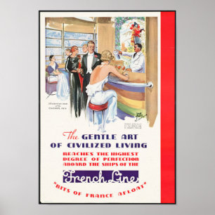 Affiche Vintage voyage pour les navires de ligne f