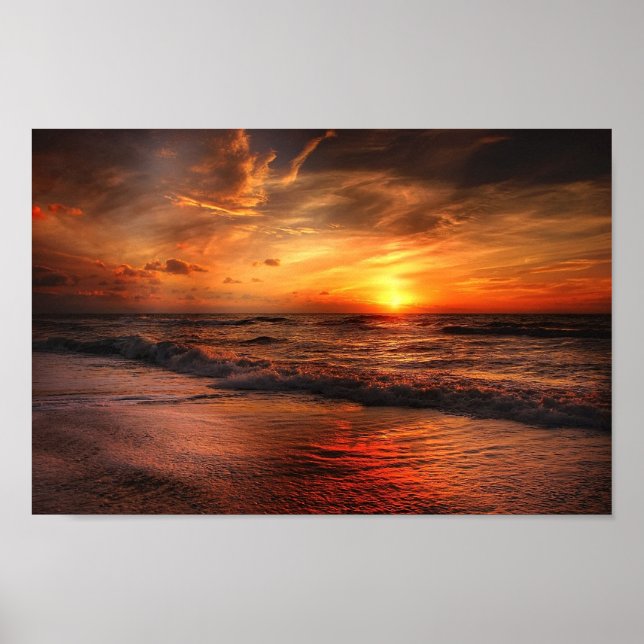 Affiche Vivid Orange Beach Sunset (Devant)