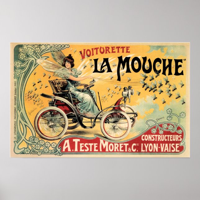 Affiche Voiturette La Mouche Automotive Vintage Ca (Devant)