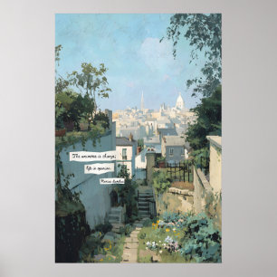 Affiche Vue du Jardin de Paris Toits de la Ville, 