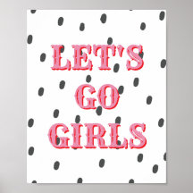 Affiche Western, Let's Go Girls, Art mural Girl Po