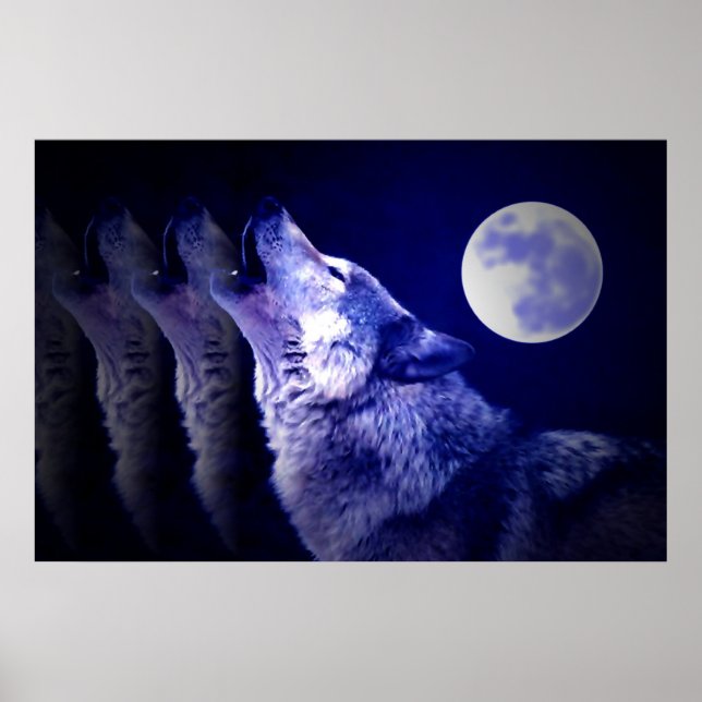 Affiche Wolf Howat at Moon Imprimer - Affiche Wolf (Devant)