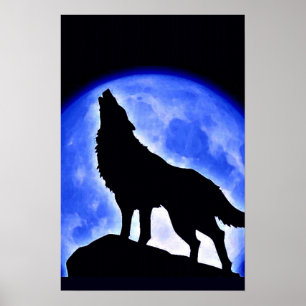 Affiche Wolf Howat at Moon Imprimer - Affiche Wolf
