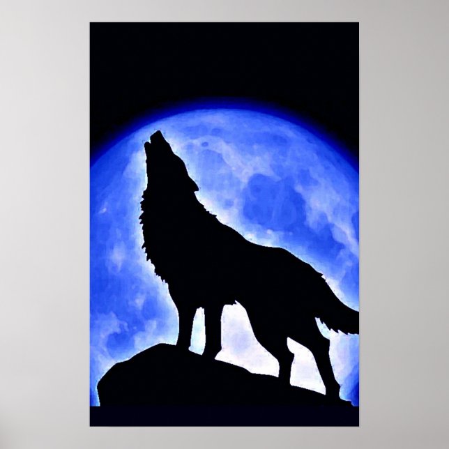 Affiche Wolf Howat at Moon Imprimer - Affiche Wolf (Devant)