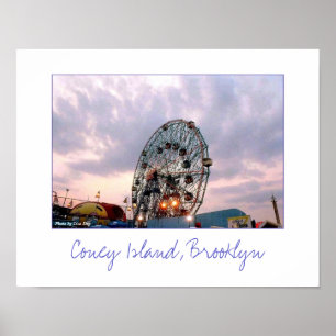 Affiche 'Wonder Wheel au crépuscule'