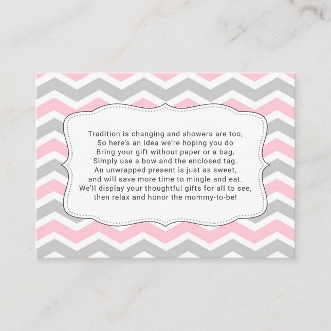 Afficher la carte d'insertion de baby shower fille (Devant)
