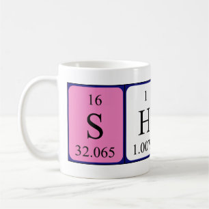 Afficher la tasse de nom de table périodique