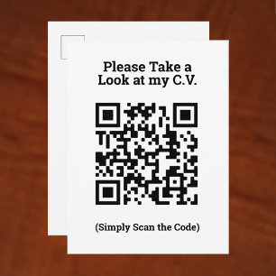 Afficher Mon CV par QR Code sur une carte postale