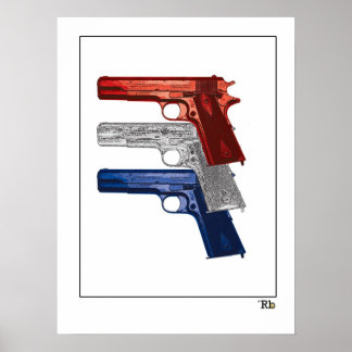Afficher vos couleurs : Poster Colt 1911