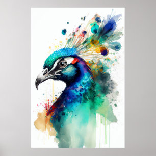 Afficher vos couleurs - Poster Peacock Imprimer