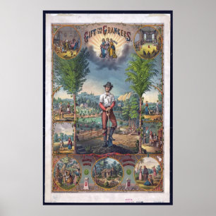 AFFICHES ANCIENNES - LA VIE À LA FERME EN AMÉRIQUE