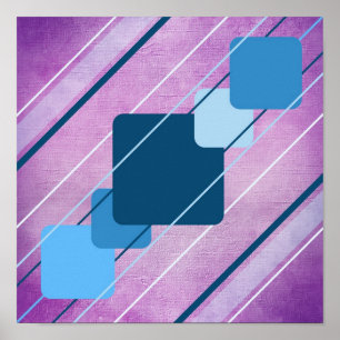 Affiches AP0010 Toile Violette Géométrique Bleue