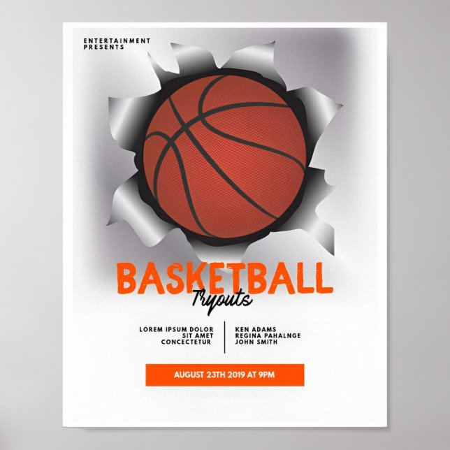 Affiches classiques de basketball de nuit (Devant)
