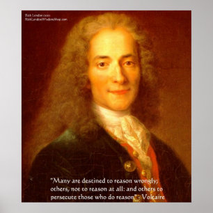 Affiches d'art fin Voltaire Citation Raison