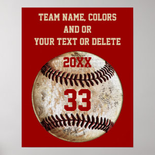 Affiches de baseball, couleurs de l'équipe, équipe