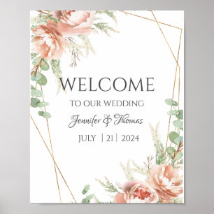 Affiches de bienvenue Blush Roses