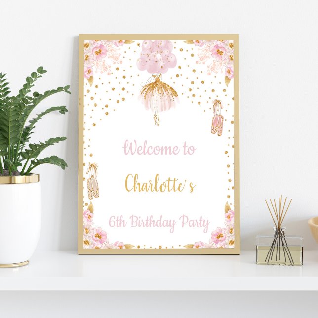 Affiches de bienvenue d'anniversaire de Ballerina (Ballerina Birthday Welcome Signs)