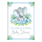 Affiches de bienvenue de Baby shower des éléphants
