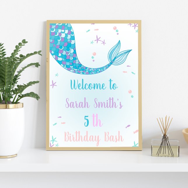Affiches de bienvenue de sirène verte (Green Mermaid Welcome Signs)