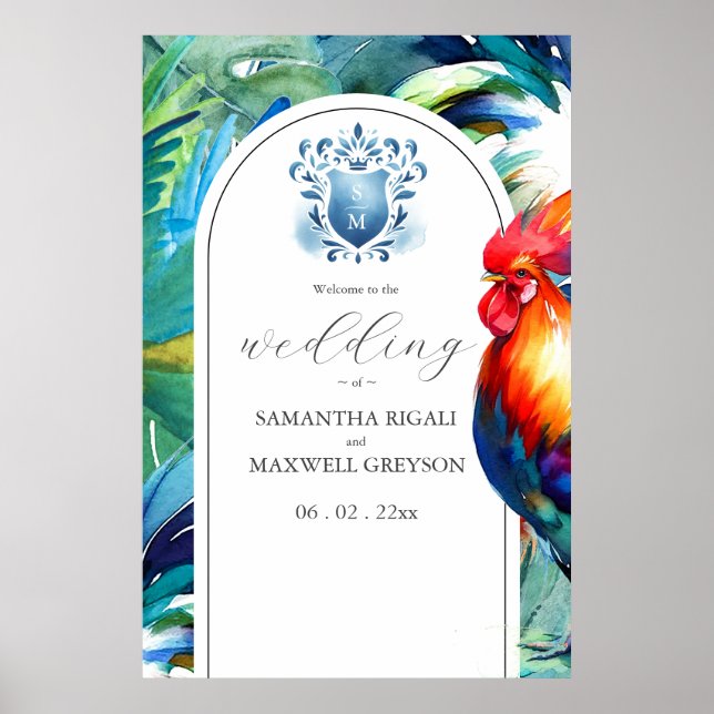 Affiches de bienvenue Mariage de l'aquarelle (Devant)