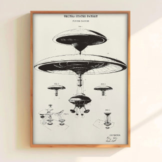 Affiches de brevet d'OVNI Art mural d'engin spatia