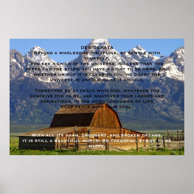 Affiches de Cabines de montagne DESIDERATA (Devant)