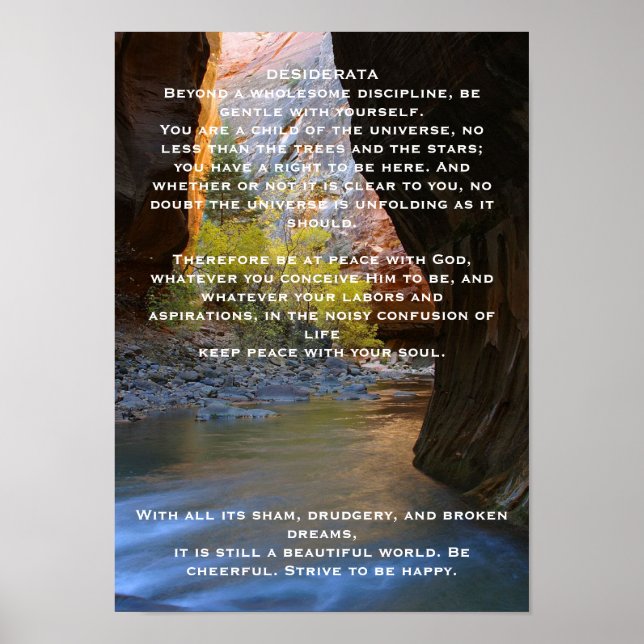 Affiches de la grotte DESIDERATA (Devant)