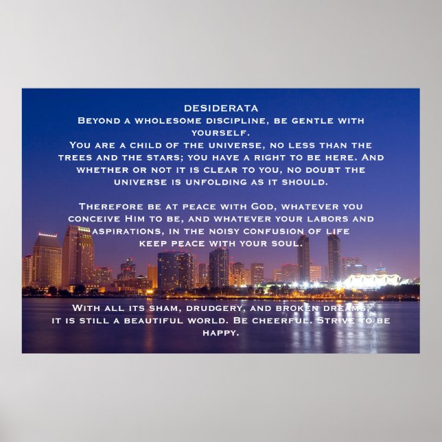 Affiches de la ville de nuit DESIDERATA (Devant)