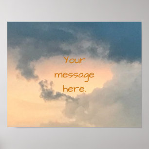 Affiches de message central ouverture ciel lumineu