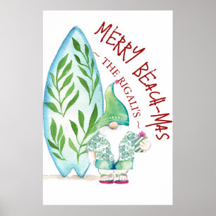 Affiches de Noël de la plage Cute 24x36