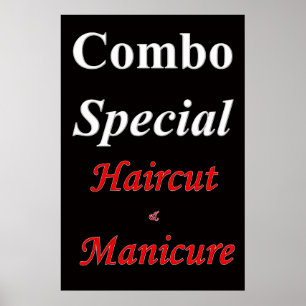 Affiches de salon de coiffure Combo coupe de cheve