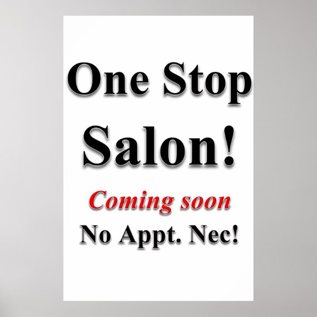Affiches de salon de coiffure Un seul arrêt pour l (Devant)