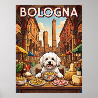 Affiches de voyage vintage | Bologna Italie Chien