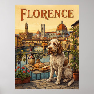 Affiches de voyage vintage | Florence Italie Chien