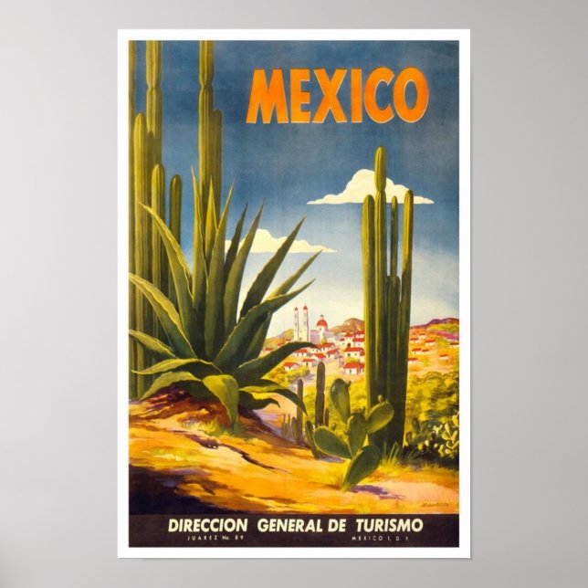 affiches de voyage vintage mexico (Devant)