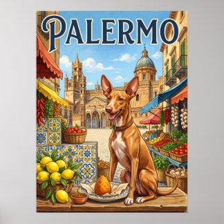 Affiches de voyage vintage | Palermo Sicile Chien