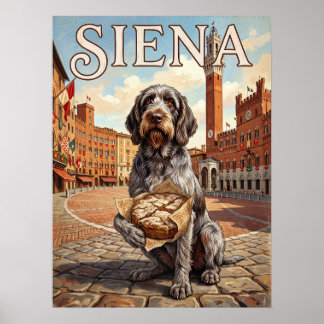 Affiches de voyage vintage | Siena Italie Chien To