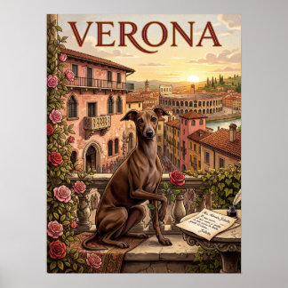 Affiches de voyage vintage | Verona Italie Romance