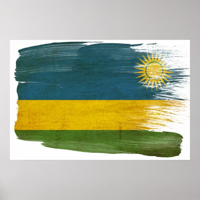 Affiches du drapeau rwandais (Devant)