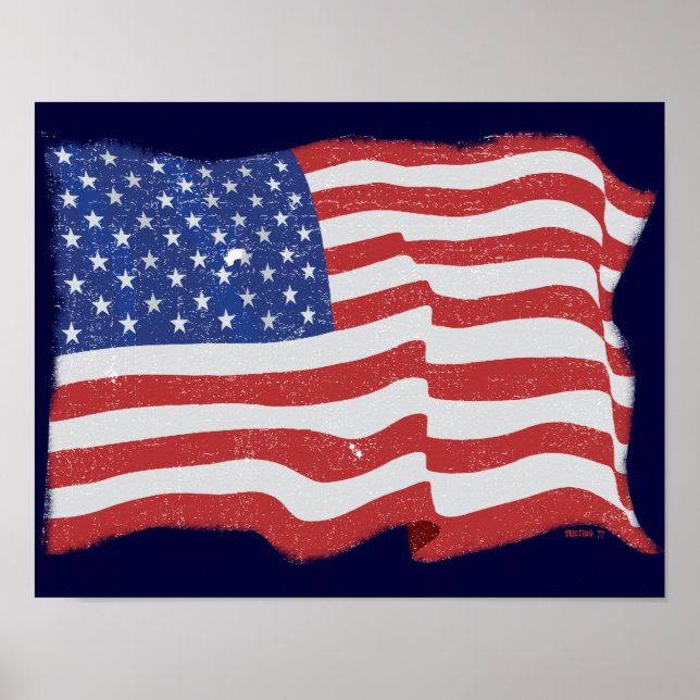Affiches du drapeau vintage américain (Devant)