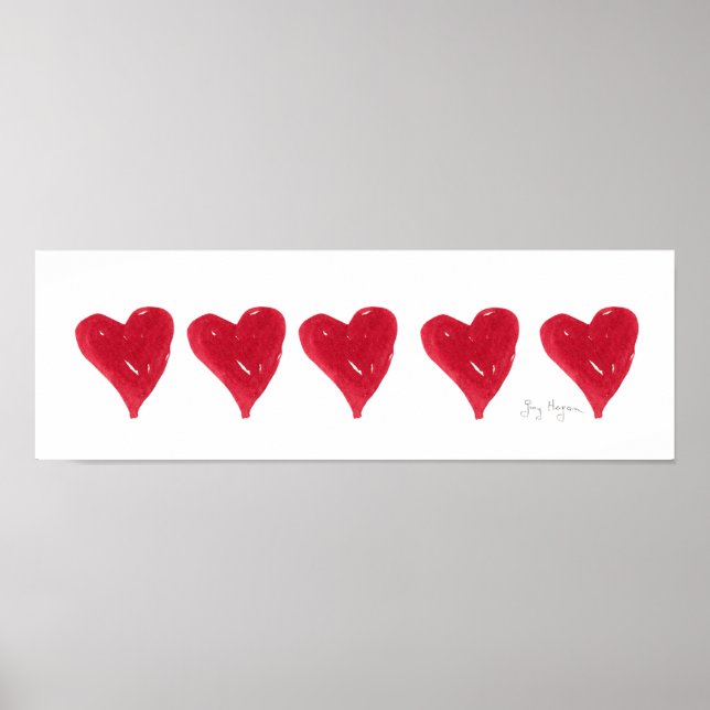 Affiches et impressions des Coeurs rouges (Devant)